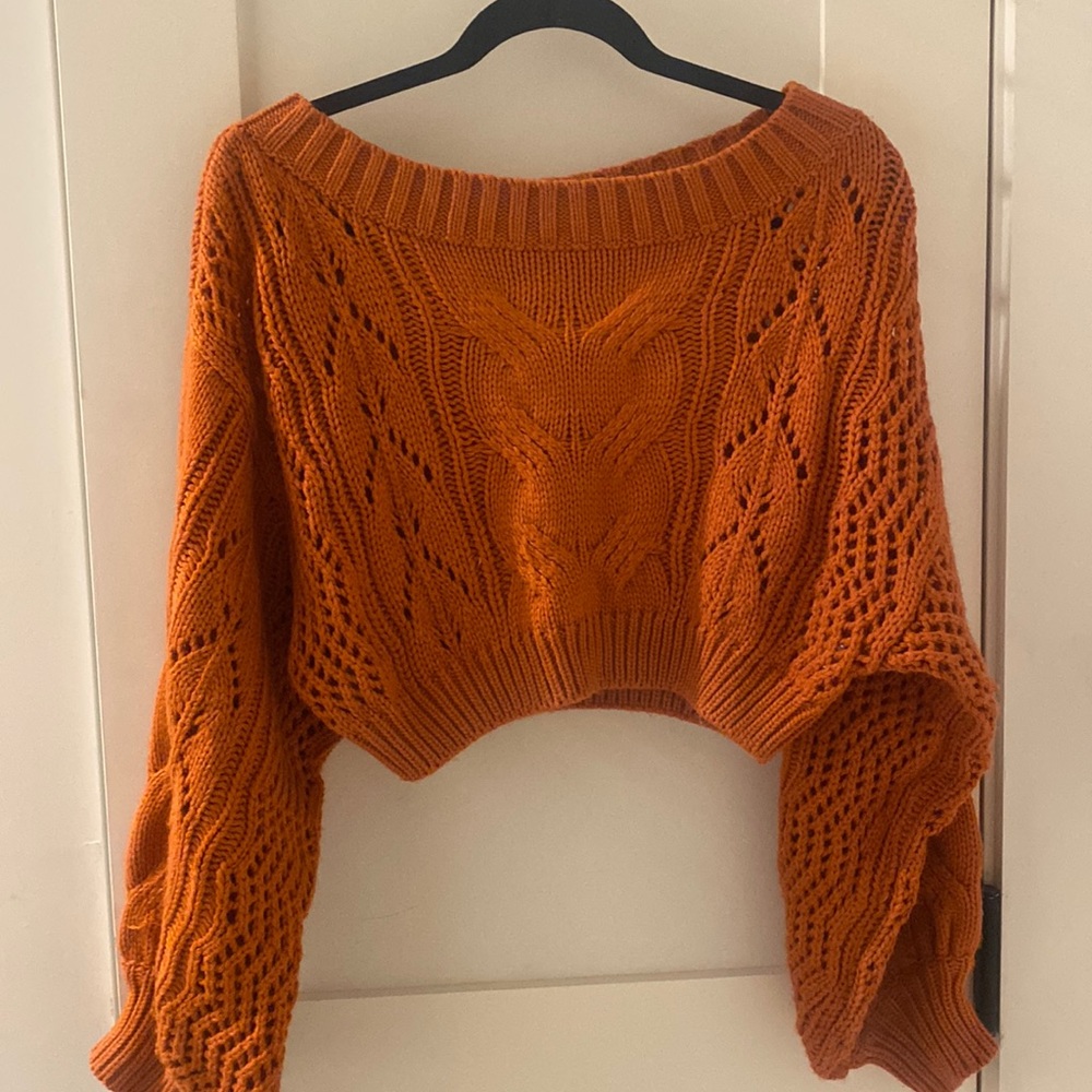 Orange Thick Knot Sweater